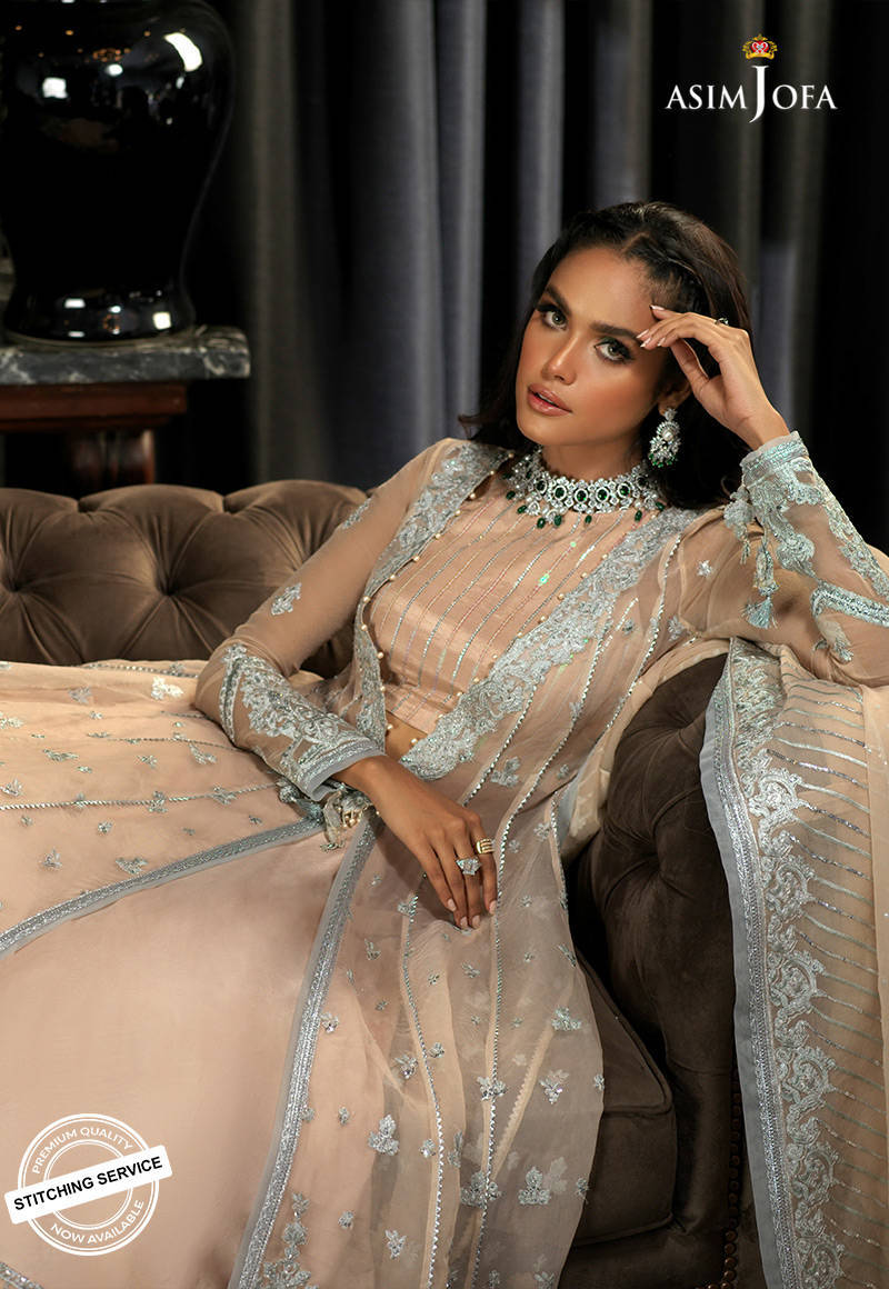AJN-23 | Asim Jofa Ishq-e-Naubahar Collection 2021 | Unstitched Embroidered Organza Suits