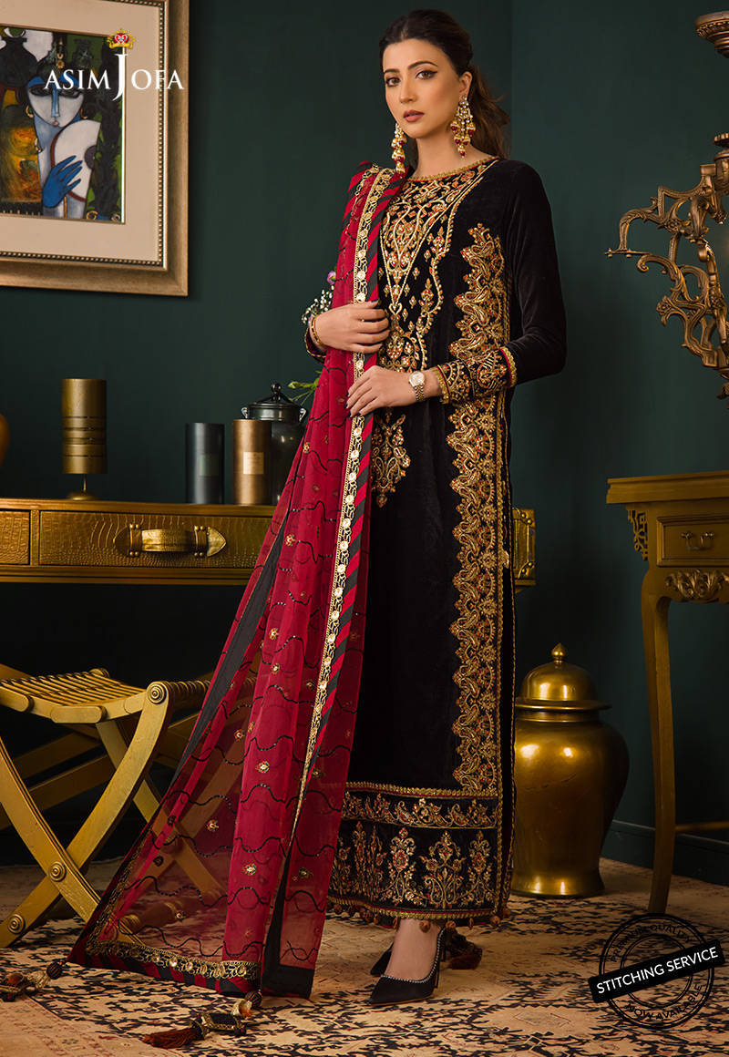 AJMR-10 | Asim Jofa Makhmal Royal Valvet Collection 2021 | Unstitched Valvet Suits