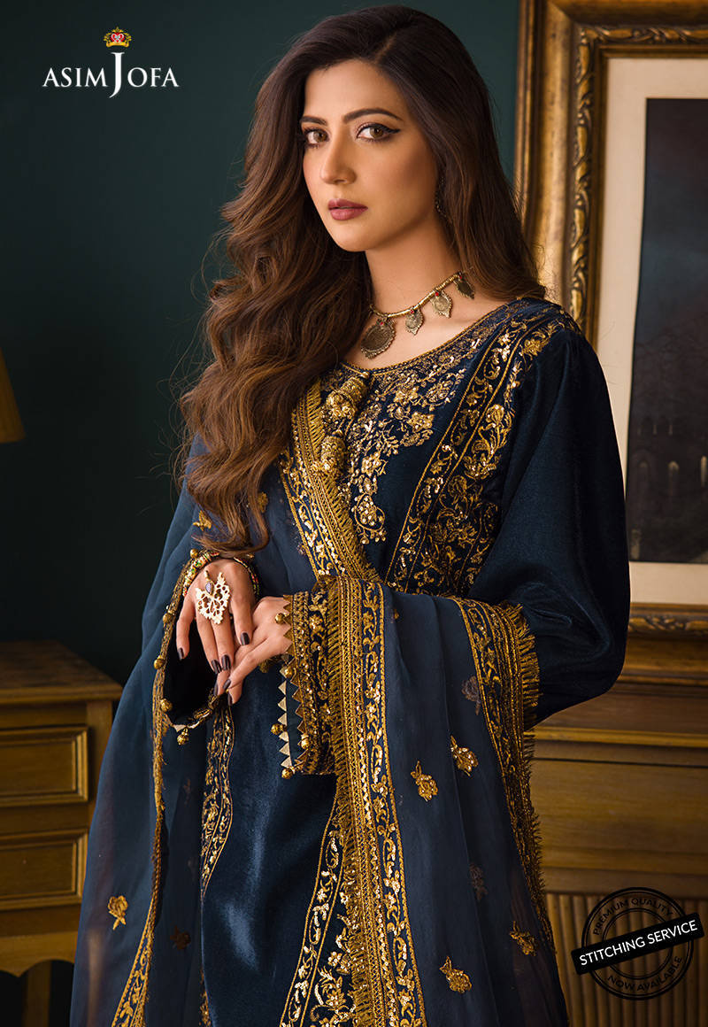 AJMR-09 | Asim Jofa Makhmal Royal Valvet Collection 2021 | Unstitched Valvet Suits