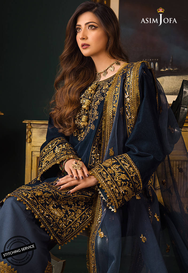 AJMR-09 | Asim Jofa Makhmal Royal Valvet Collection 2021 | Unstitched Valvet Suits