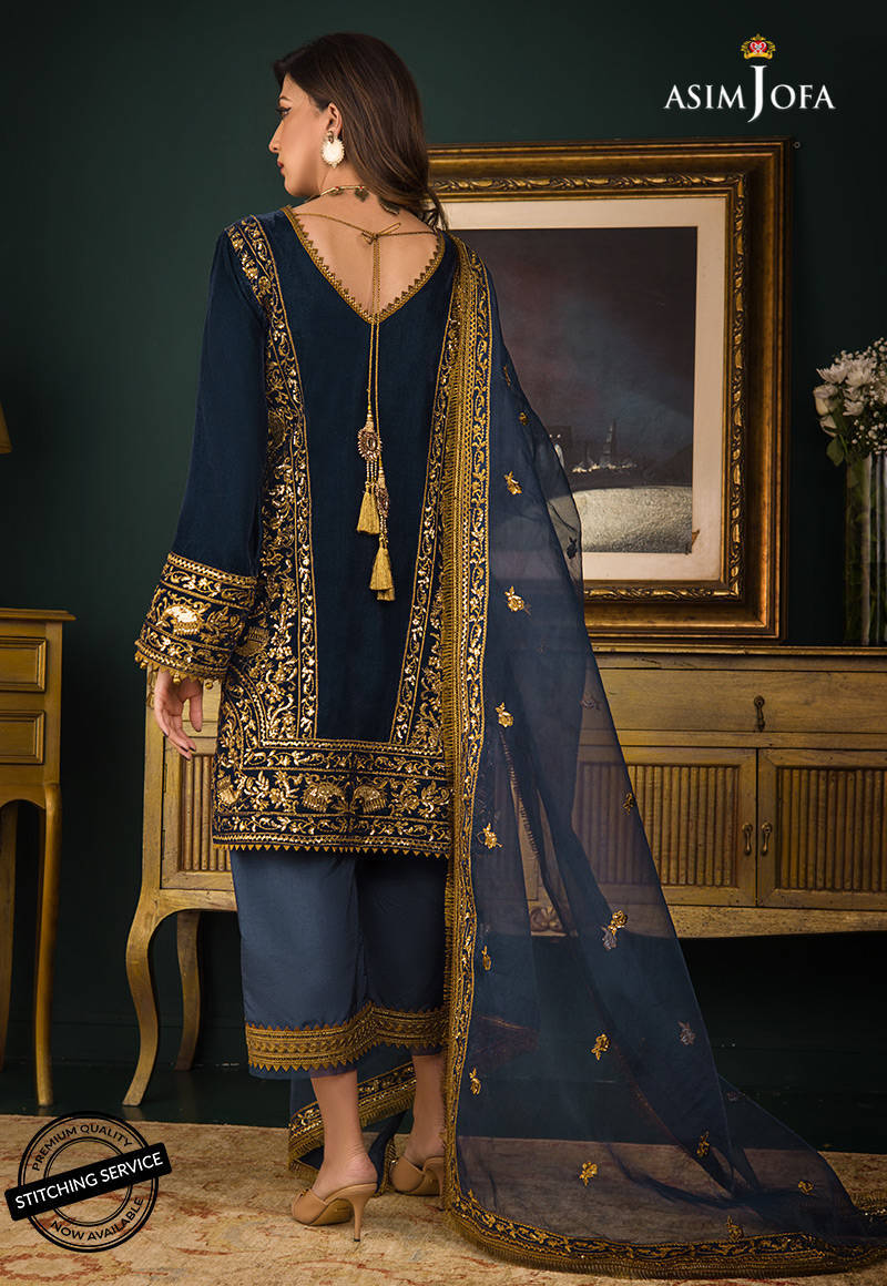 AJMR-09 | Asim Jofa Makhmal Royal Valvet Collection 2021 | Unstitched Valvet Suits