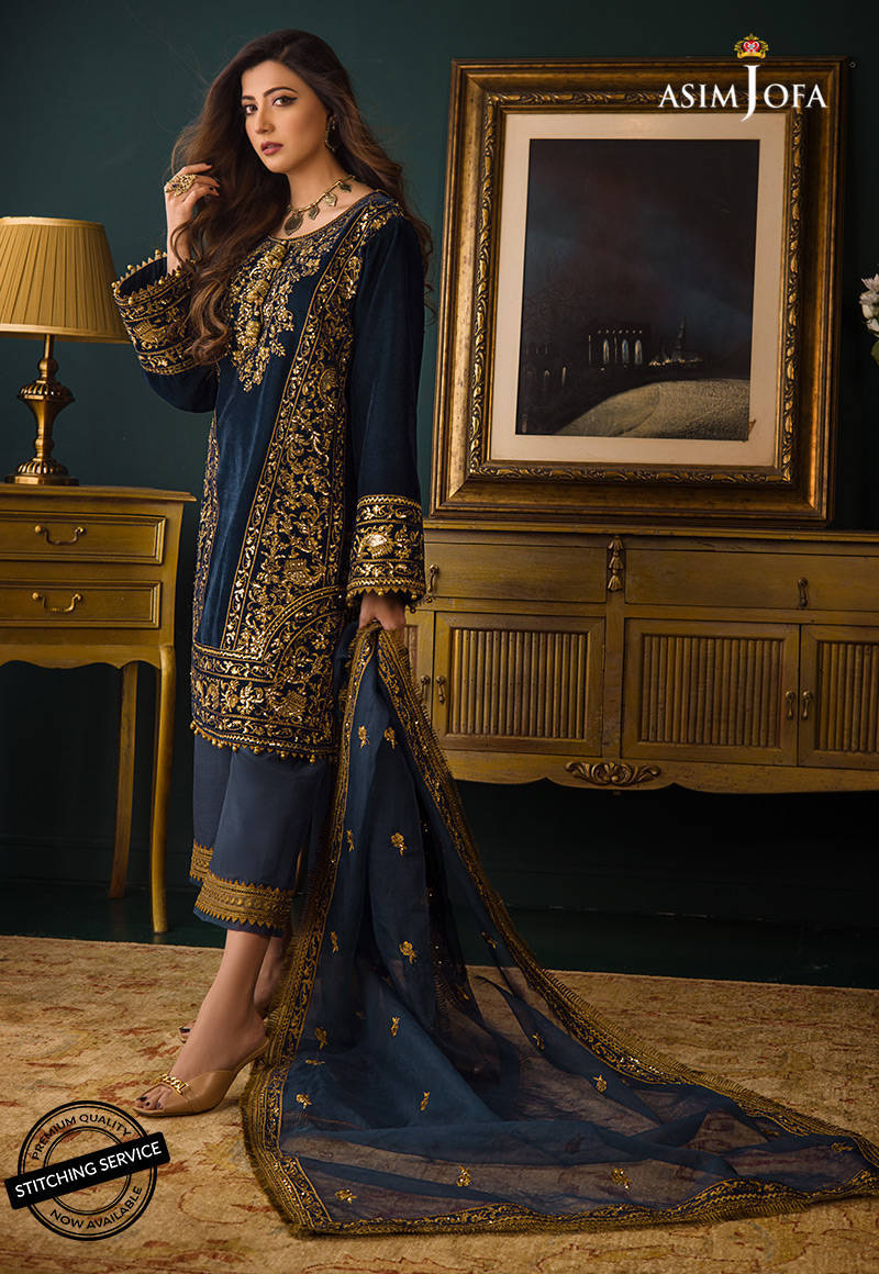 AJMR-09 | Asim Jofa Makhmal Royal Valvet Collection 2021 | Unstitched Valvet Suits