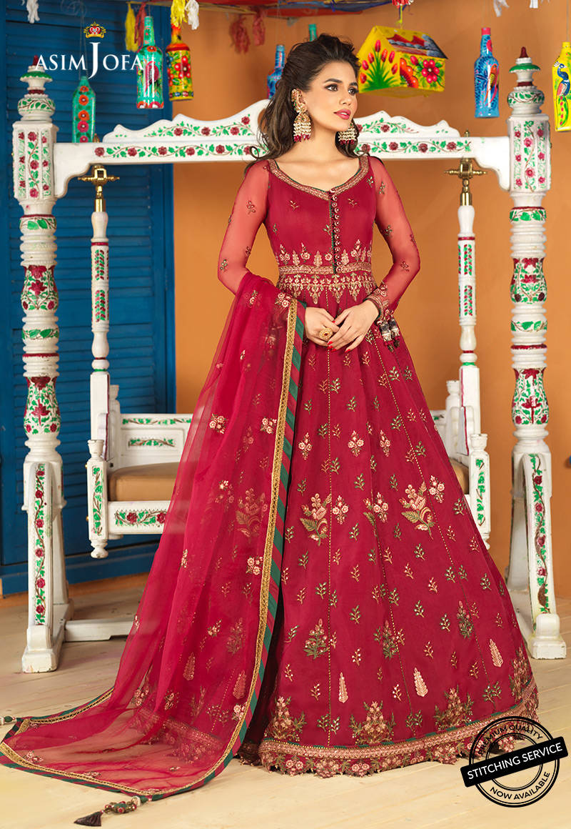 AJFC-55 | Asim Jofa Basant Collection 2022 | Unstitched Embroidered Organza Suit