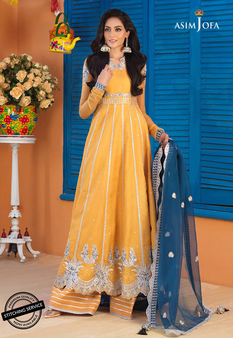 AJFC-61 | Asim Jofa Basant Collection 2022 | Unstitched Embroidered Organza Suit