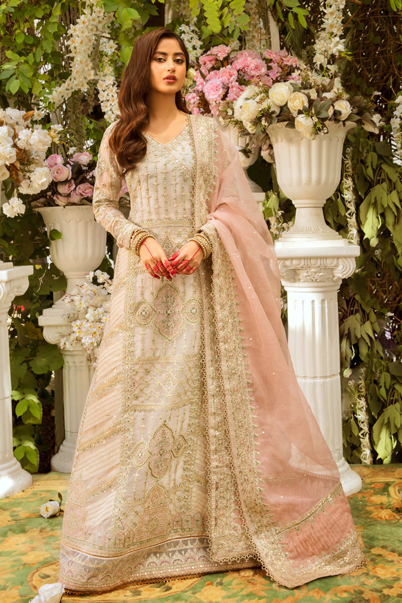 KF-01 MINAIL | Qalamkar Khaab Festive Formal Collection 2022 | Luxury Embroidered Unstitched Chiffon Suits