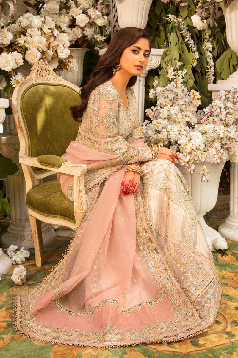 KF-01 MINAIL | Qalamkar Khaab Festive Formal Collection 2022 | Luxury Embroidered Unstitched Chiffon Suits