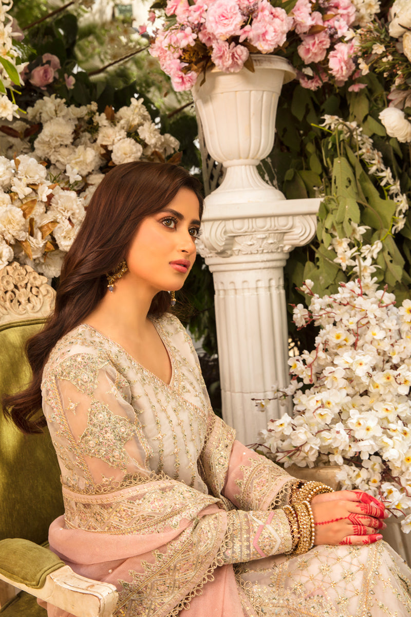 KF-01 MINAIL | Qalamkar Khaab Festive Formal Collection 2022 | Luxury Embroidered Unstitched Chiffon Suits