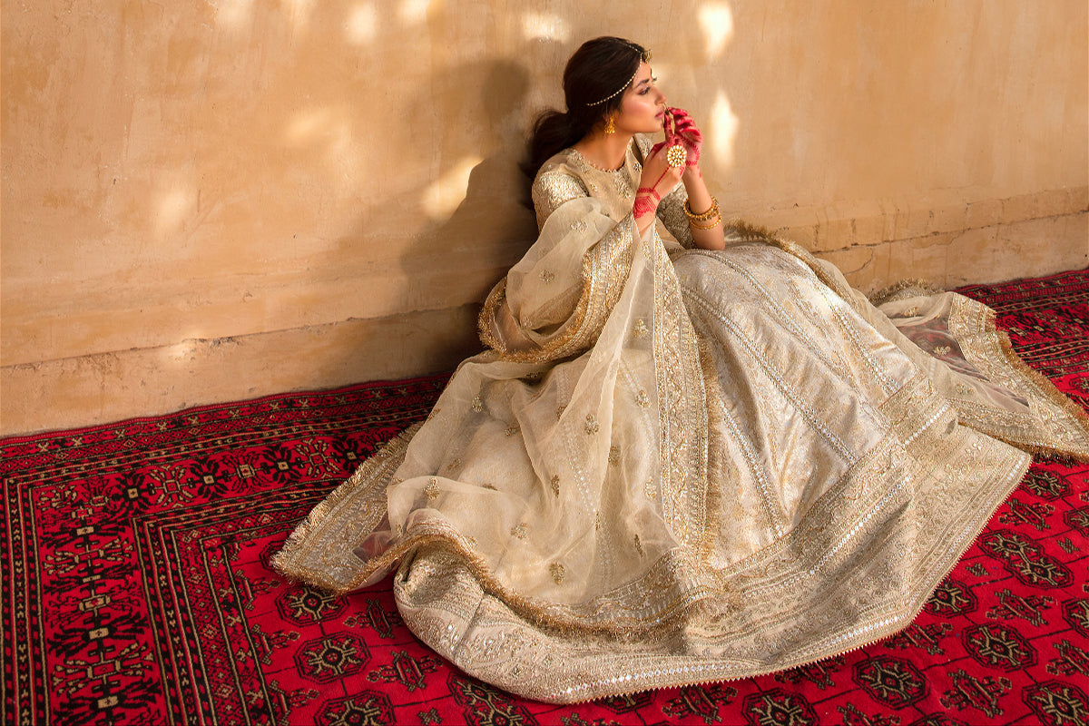KF-04 AFSANAH | Qalamkar Khaab Festive Formal Collection 2022 | Luxury Embroidered Unstitched Chiffon Suits