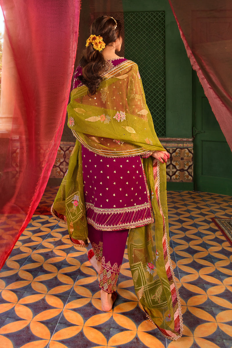 KF-06 AARMISH | Qalamkar Khaab Festive Formal Collection 2022 | Luxury Embroidered Unstitched Chiffon Suits