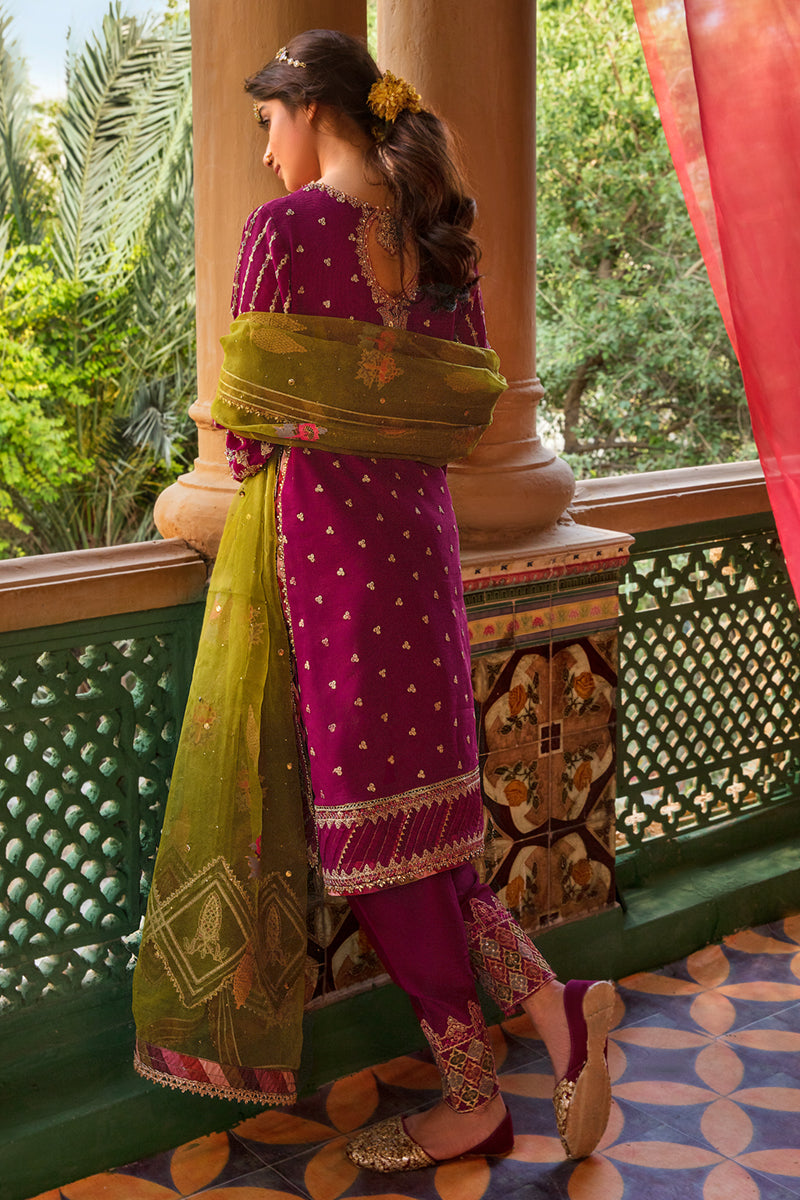 KF-06 AARMISH | Qalamkar Khaab Festive Formal Collection 2022 | Luxury Embroidered Unstitched Chiffon Suits