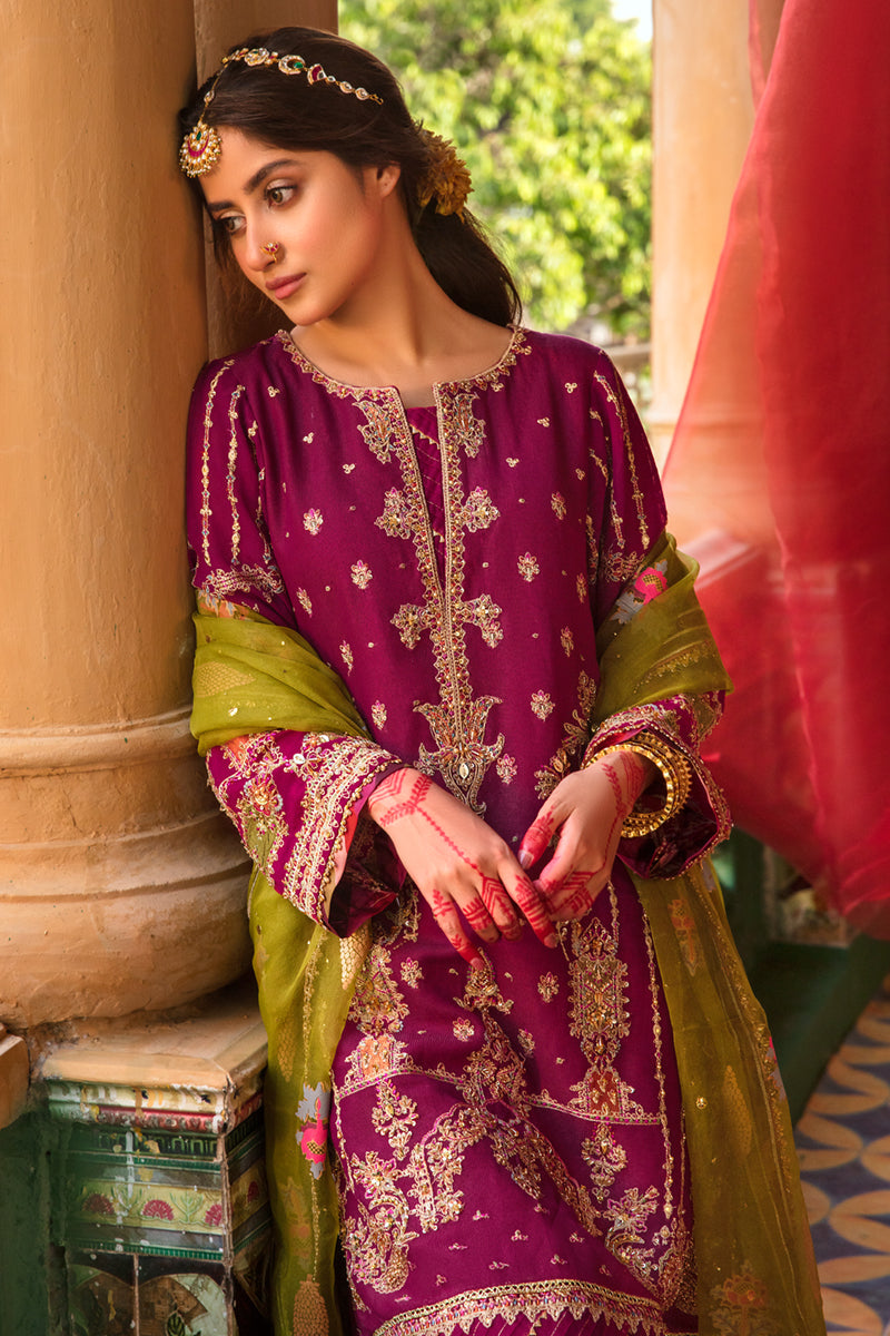 KF-06 AARMISH | Qalamkar Khaab Festive Formal Collection 2022 | Luxury Embroidered Unstitched Chiffon Suits