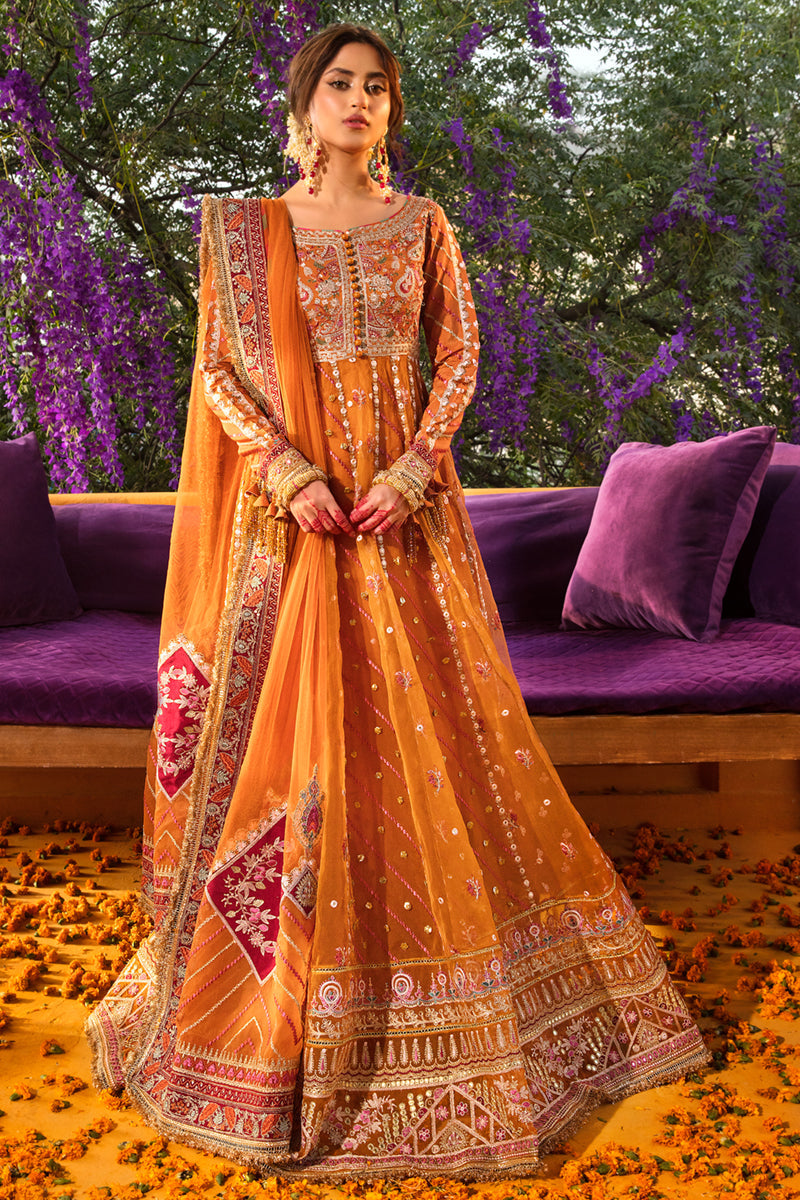 KF-05 RUMAISA | Qalamkar Khaab Festive Formal Collection 2022 | Luxury Embroidered Unstitched Chiffon Suits