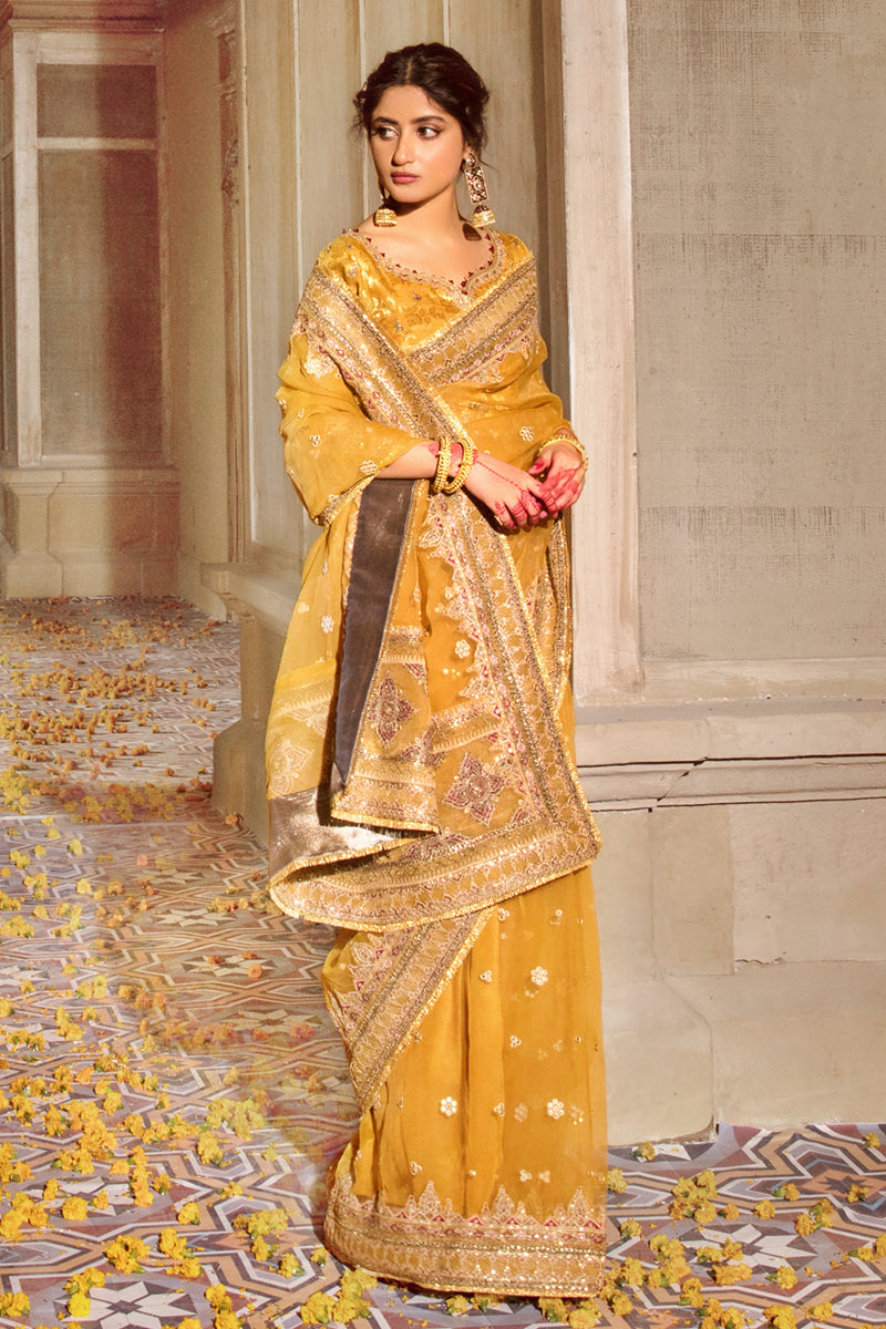 KF-02 INAYAH | Qalamkar Khaab Festive Formal Collection 2022 | Luxury Embroidered Unstitched Chiffon Suits