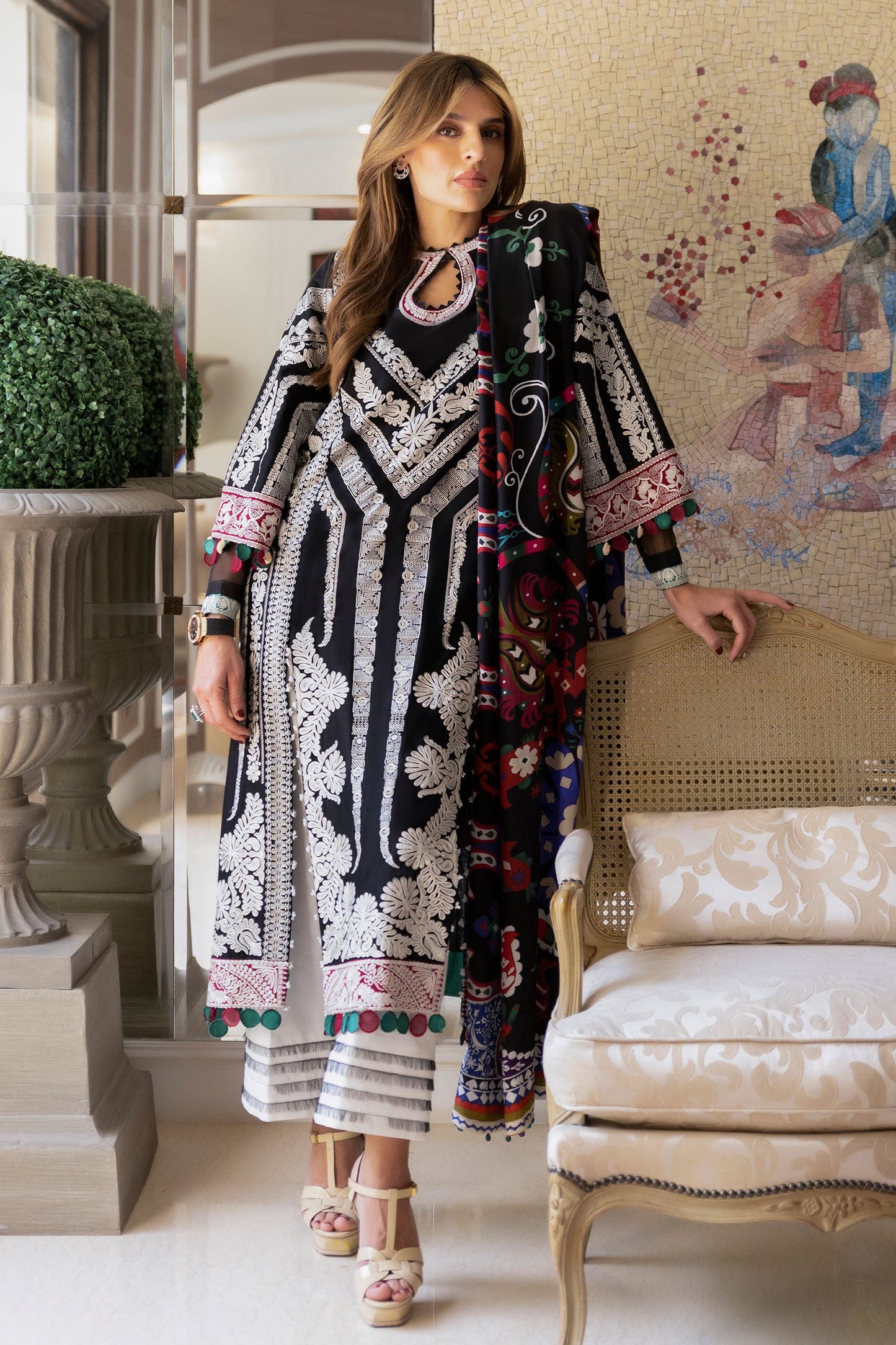 EL22-03 B (QISTINA) | Elan Lawn 2022 | Unstitched Embroidered Lawn Suit