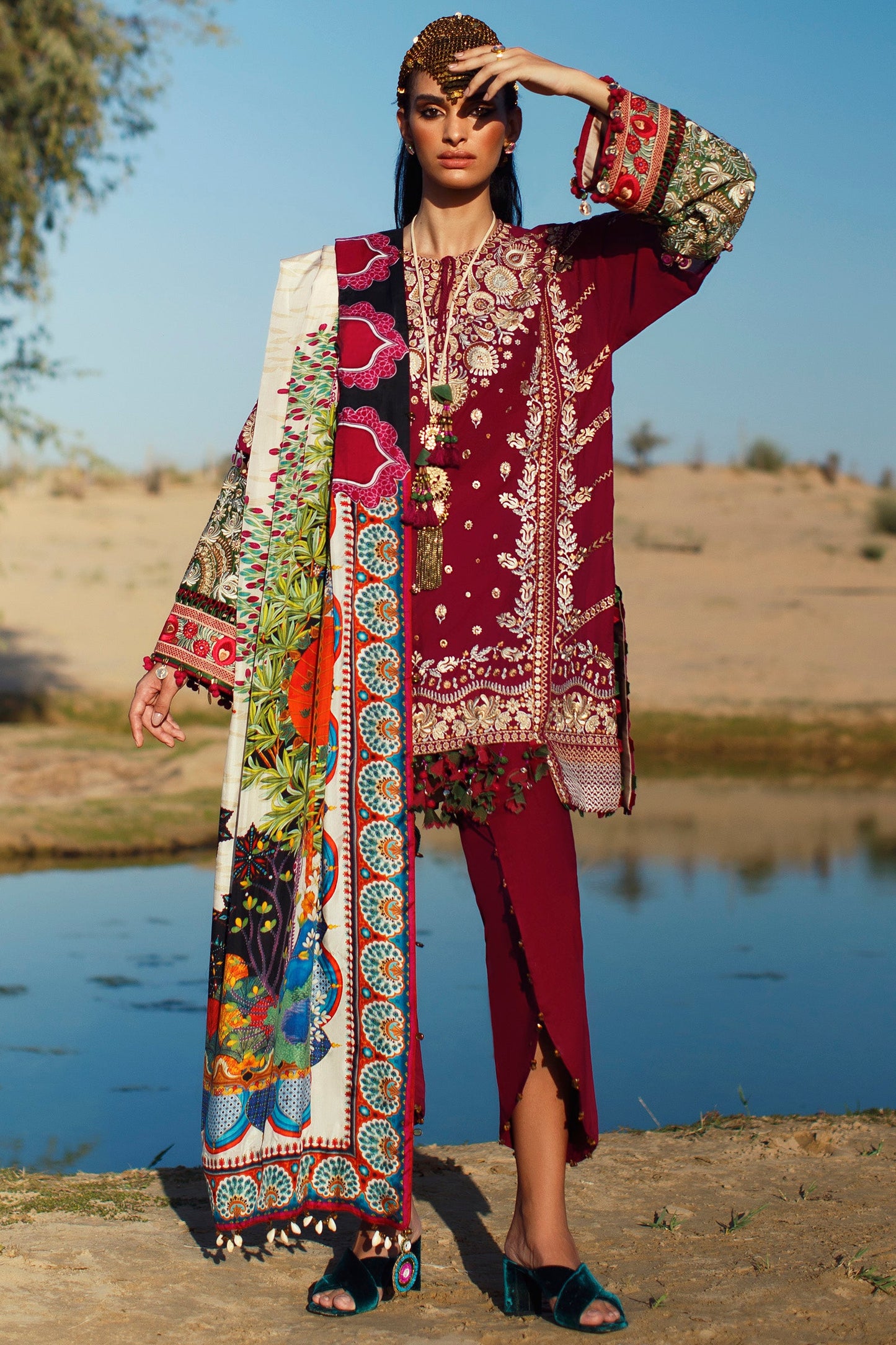 EL22-09 A (NIMA) | Elan Lawn 2022 | Unstitched Embroidered Lawn Suit