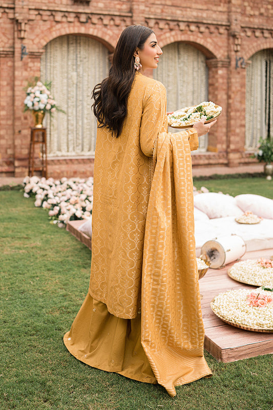 SEER ZARD-3PC | Cross Stitch The Bride Tribe Wedding Festive Collection 2022 | Unstitched Embroidered Jacquard Suits | Cross Stitch 2023