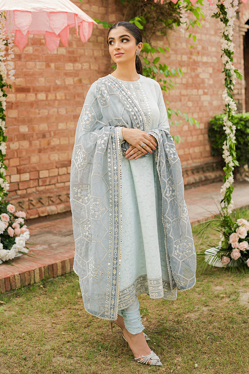 AAB-E HAYAAT-3PC | Cross Stitch The Bride Tribe Wedding Festive Collection 2022 | Unstitched Embroidered Jacquard Suits