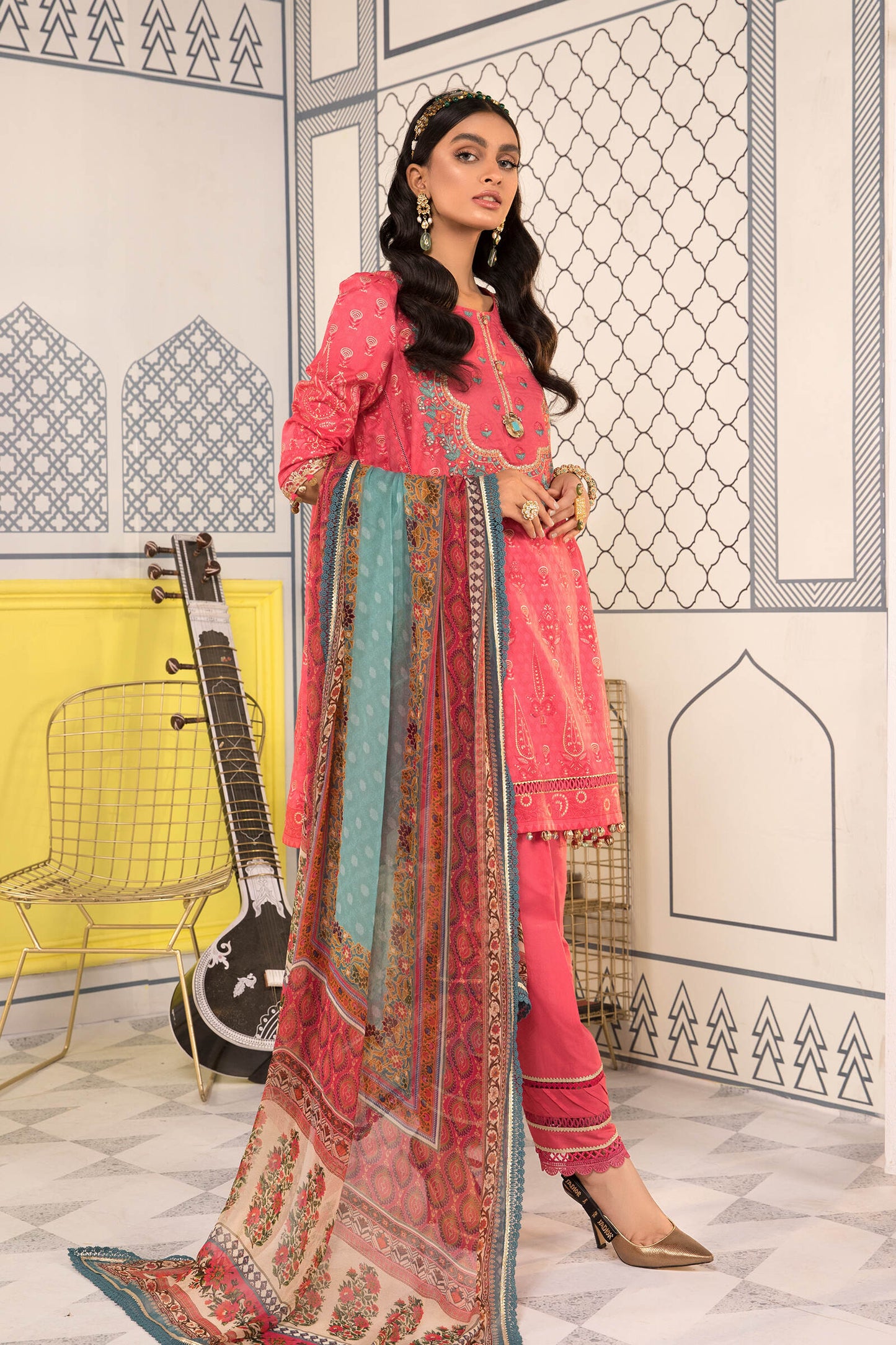 MPT-1111-B | Maria B Mprints Unstitched Eid Collection 2021 Vol-2