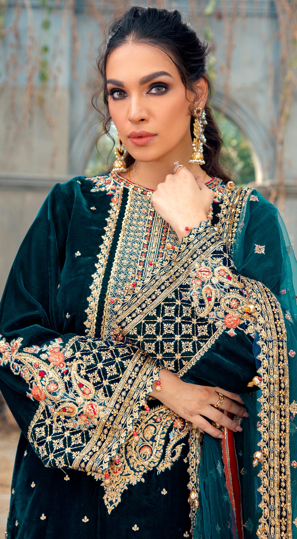 ELLANIE VL121-07 | Anaya by Kiran Chaudhry Velour De Fete '21 | Unstitched Embroidered Velvet Suits