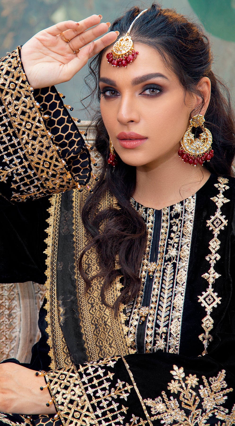 NOELLE VL121-02 | Anaya by Kiran Chaudhry Velour De Fete '21 | Unstitched Embroidered Velvet Suits