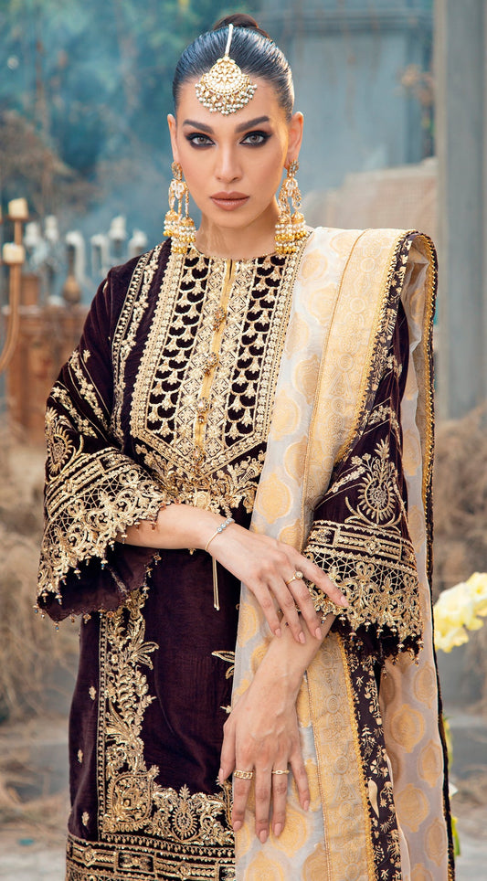 ELAN VL 121-03 | Anaya by Kiran Chaudhry Velour De Fete '21 | Unstitched Embroidered Velvet Suits