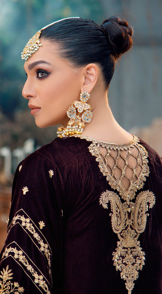ELAN VL 121-03 | Anaya by Kiran Chaudhry Velour De Fete '21 | Unstitched Embroidered Velvet Suits