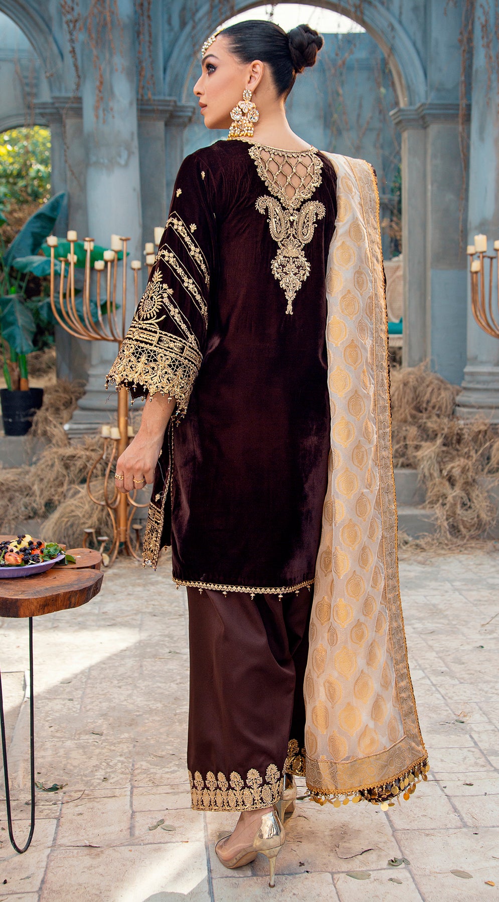 ELAN VL 121-03 | Anaya by Kiran Chaudhry Velour De Fete '21 | Unstitched Embroidered Velvet Suits
