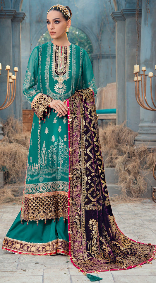 ENYA VL121-08 | Anaya by Kiran Chaudhry Velour De Fete '21 | Unstitched Embroidered Velvet Suits