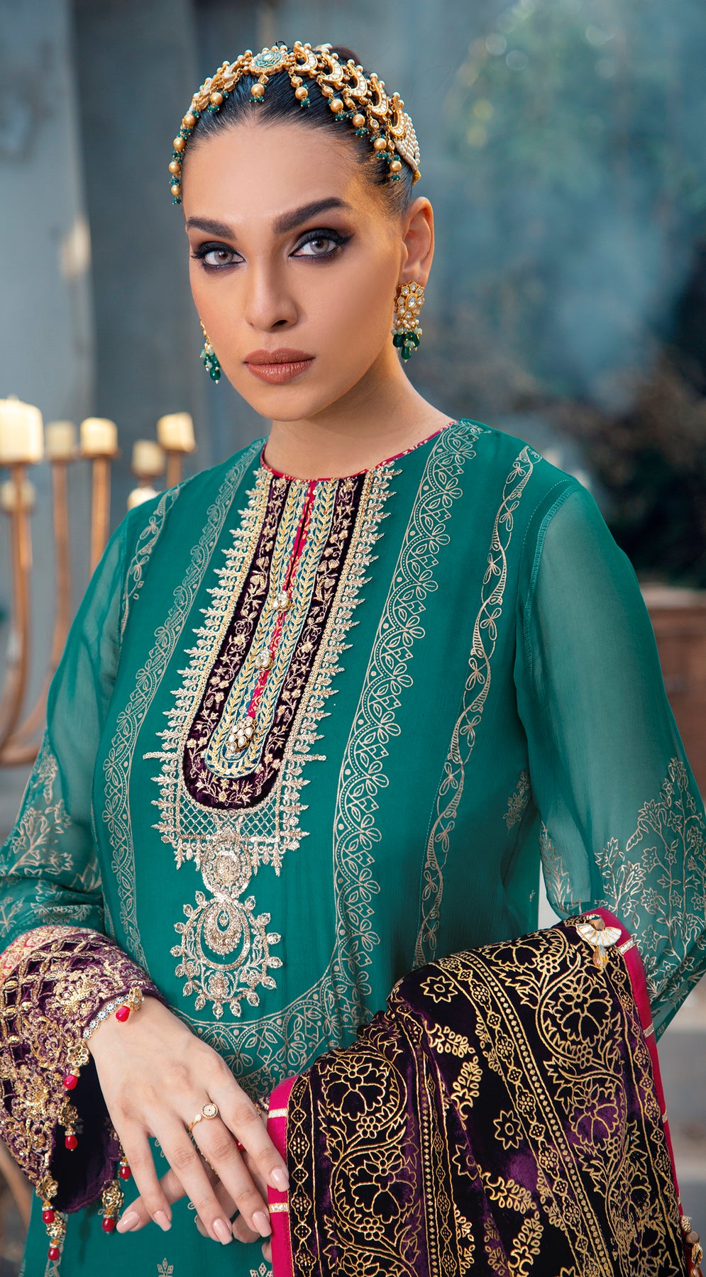 ENYA VL121-08 | Anaya by Kiran Chaudhry Velour De Fete '21 | Unstitched Embroidered Velvet Suits