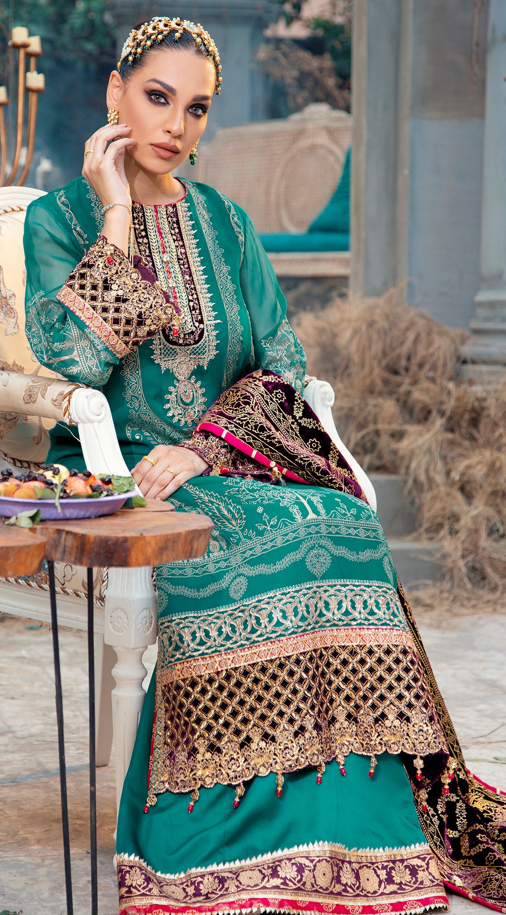 ENYA VL121-08 | Anaya by Kiran Chaudhry Velour De Fete '21 | Unstitched Embroidered Velvet Suits
