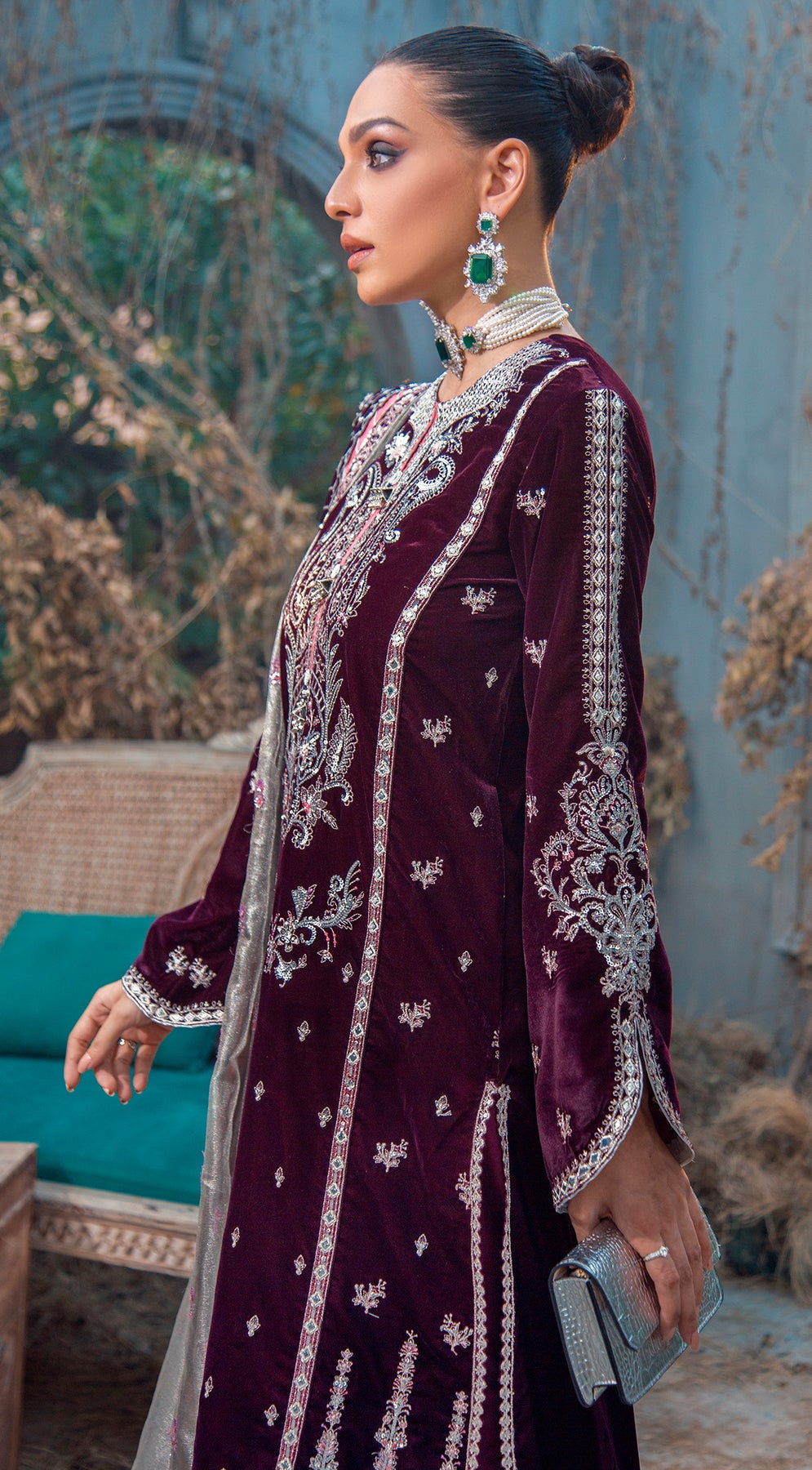 ZELDA VL121-04 | Anaya by Kiran Chaudhry Velour De Fete '21 | Unstitched Embroidered Velvet Suits