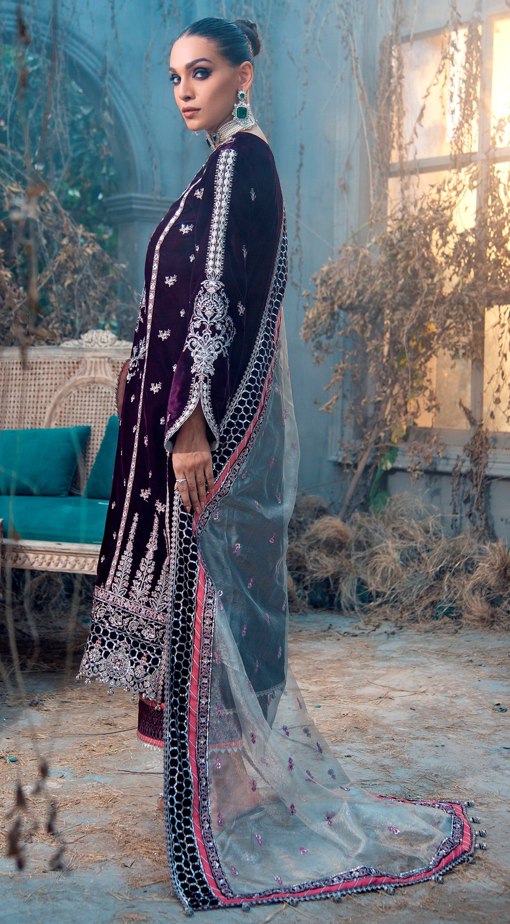 ZELDA VL121-04 | Anaya by Kiran Chaudhry Velour De Fete '21 | Unstitched Embroidered Velvet Suits