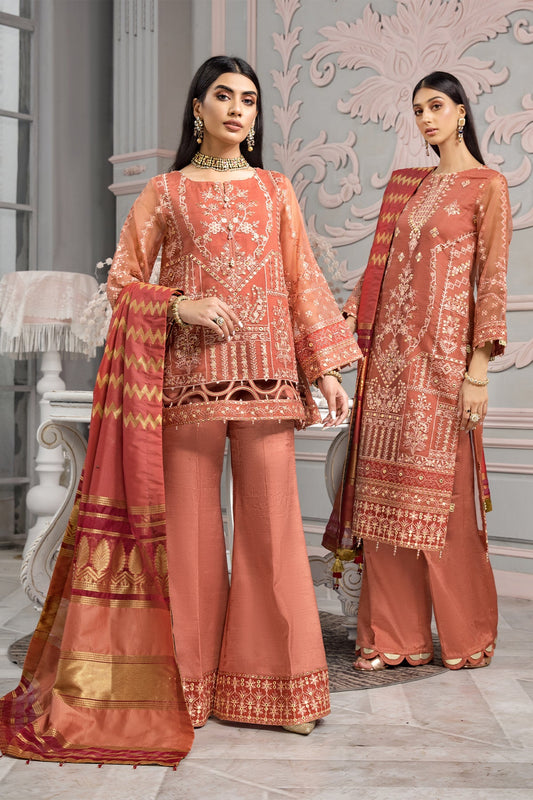 Naranj Alizeh Fashion Vasl-e-Meeras Festive Edition 2022 | Unstitched Embroidered Organza Suits