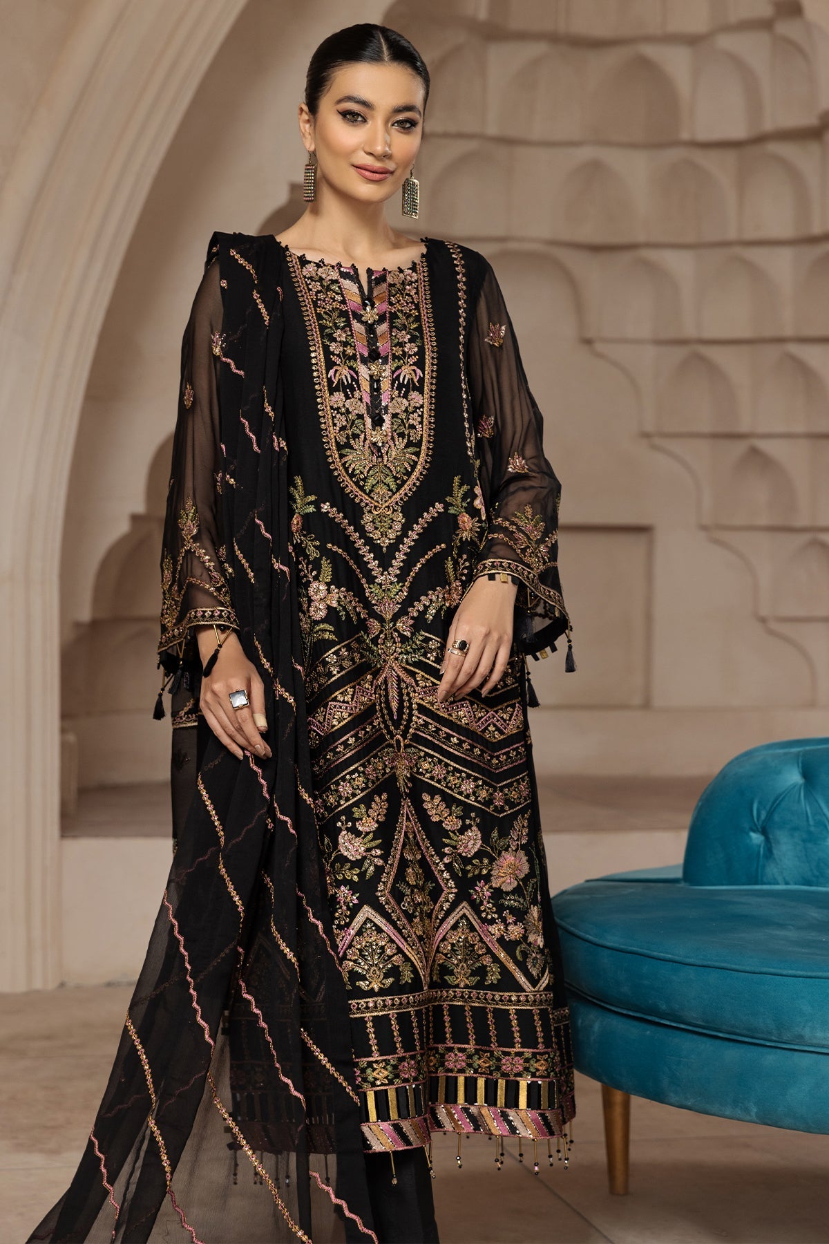 Muberra | Alizeh Fashion Muhtesem Festive Collection 2022 | Unstitched Embroidered Chiffon Suits