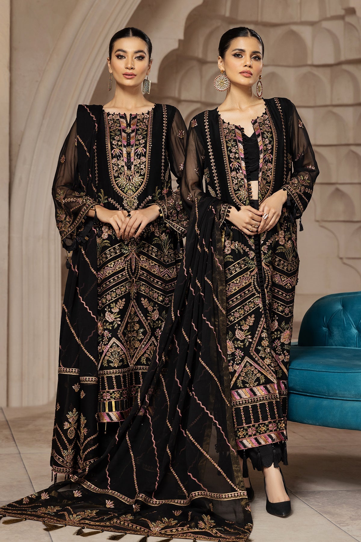 Muberra | Alizeh Fashion Muhtesem Festive Collection 2022 | Unstitched Embroidered Chiffon Suits