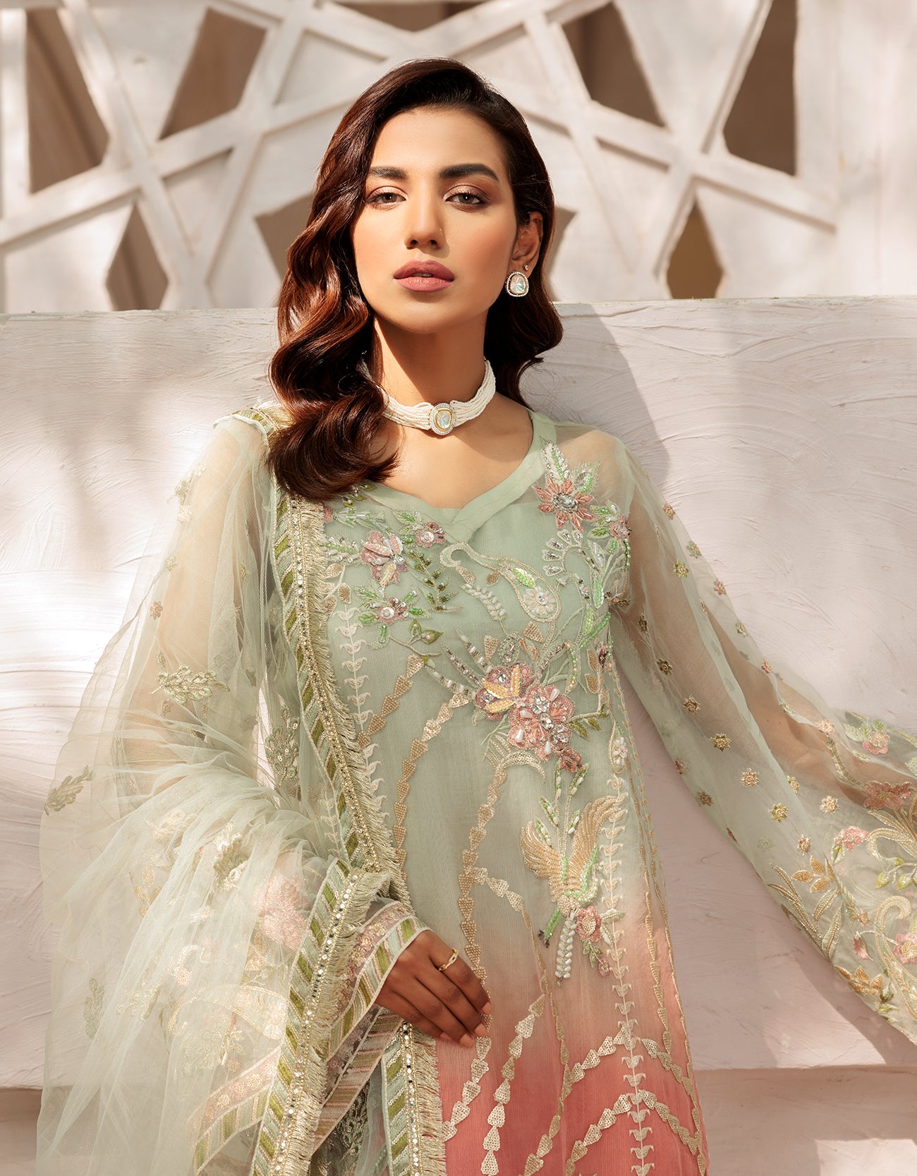 LF 505 | Emaan Adeel Le Festa Premium Collection 2022 Vol-5 | Unstitched Embroidered Organza Suit