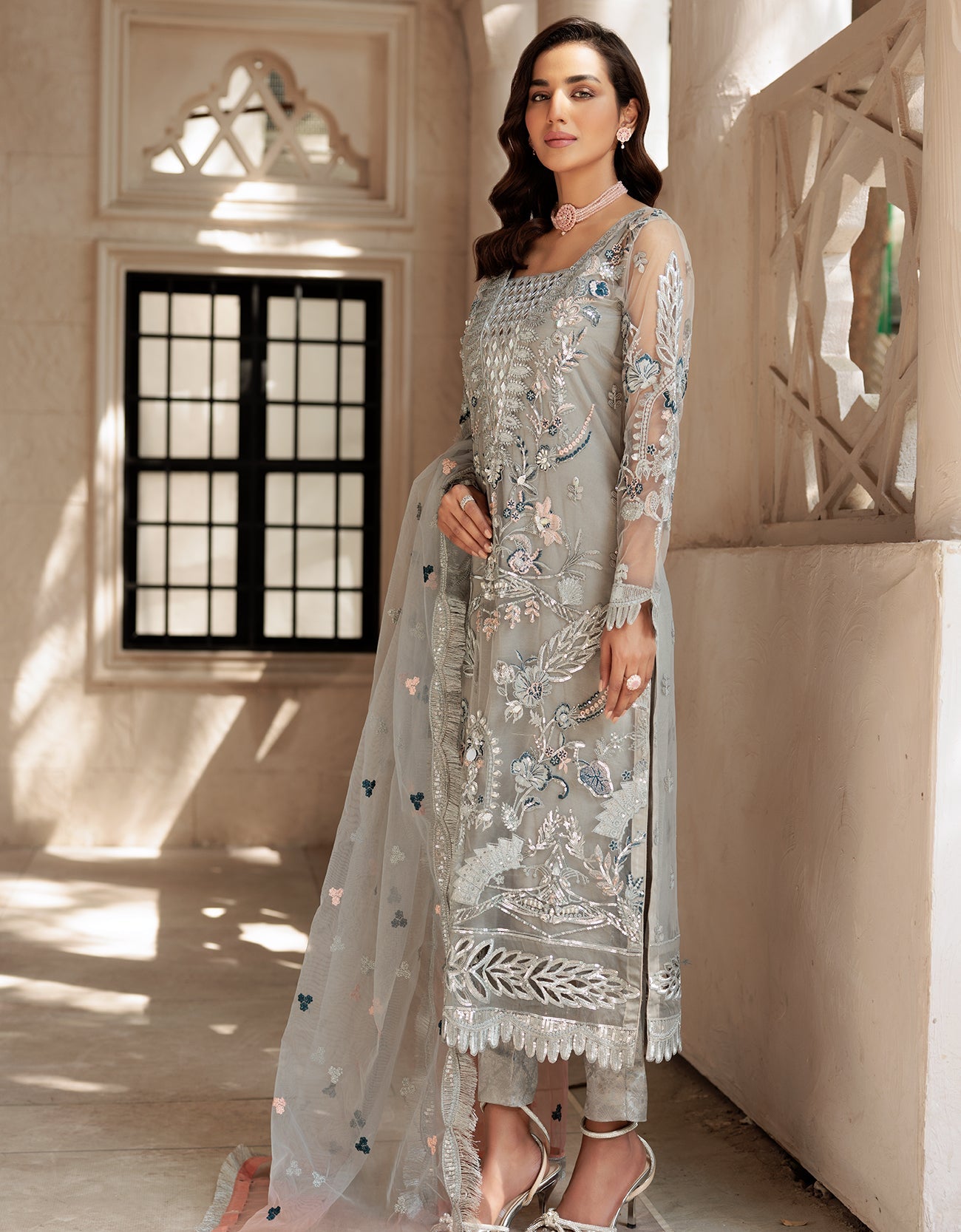 LF 503 | Emaan Adeel Le Festa Premium Collection 2022 Vol-5 | Unstitched Embroidered Organza Suit