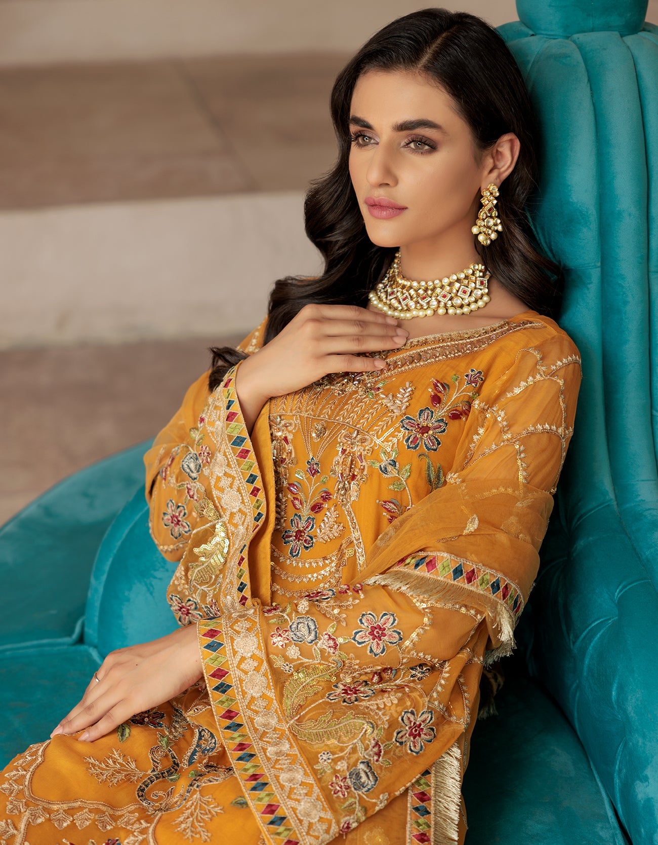 LF 506 | Emaan Adeel Le Festa Premium Collection 2022 Vol-5 | Unstitched Embroidered Organza Suit