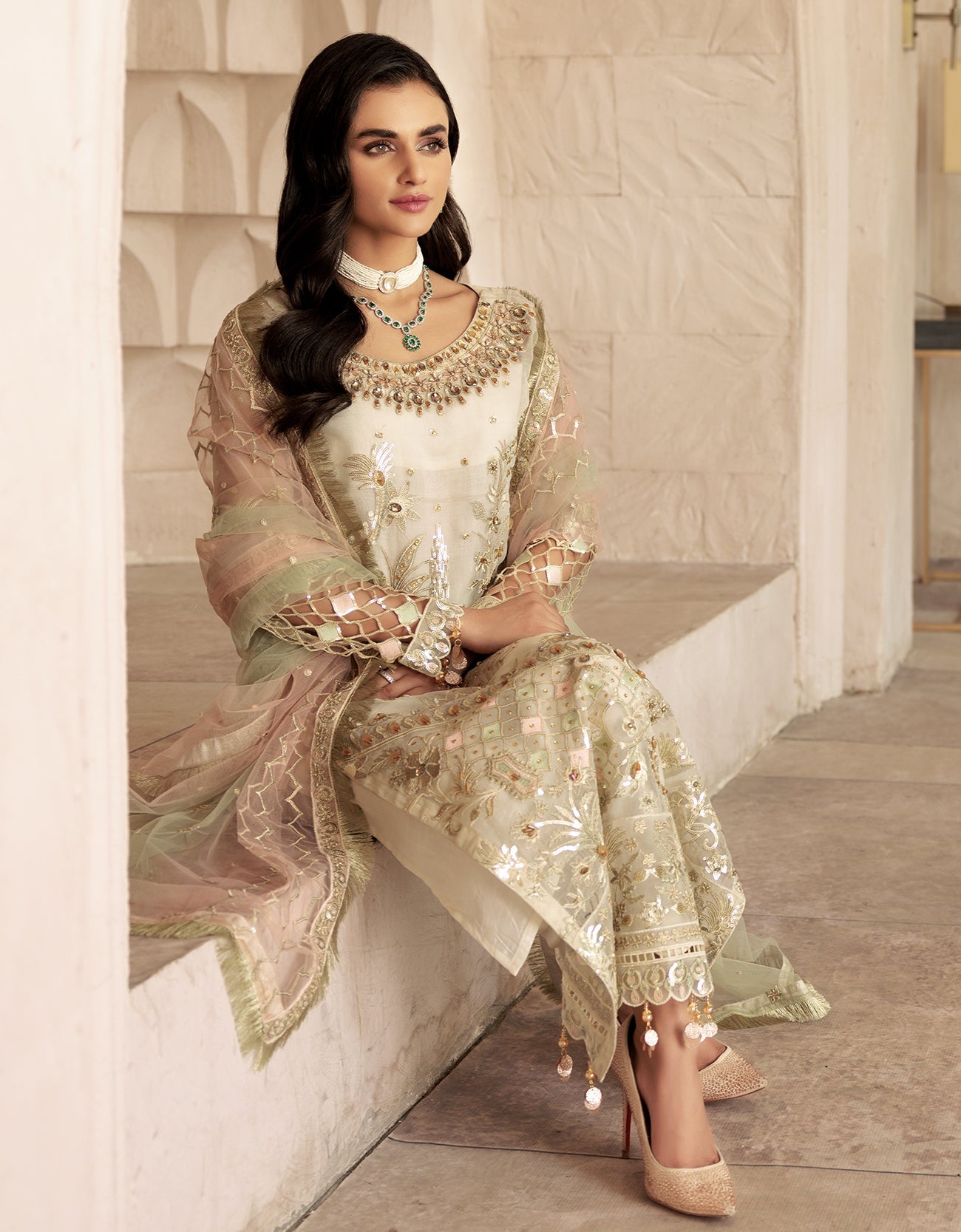 LF 508 | Emaan Adeel Le Festa Premium Collection 2022 Vol-5 | Unstitched Embroidered Organza Suit