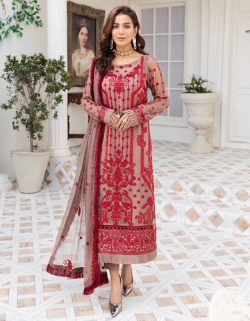 LF - 407 | Emaan Adeel Le Festa Premium Formals Vol 4 | Unstitched Embroidered Chiffon Suits