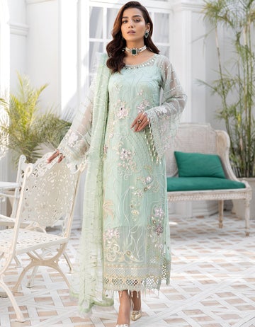 LF - 406 | Emaan Adeel Le Festa Premium Formals Vol 4 | Unstitched Embroidered Chiffon Suits