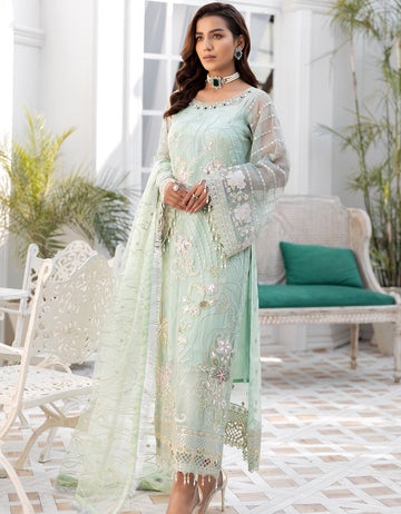 LF - 406 | Emaan Adeel Le Festa Premium Formals Vol 4 | Unstitched Embroidered Chiffon Suits