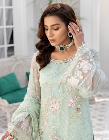 LF - 406 | Emaan Adeel Le Festa Premium Formals Vol 4 | Unstitched Embroidered Chiffon Suits