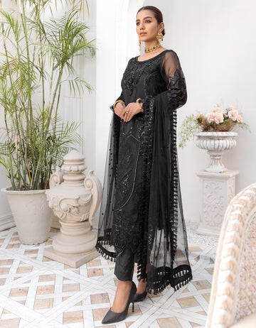 LF - 403 | Emaan Adeel Le Festa Premium Formals Vol 4 | Unstitched Embroidered Chiffon Suits