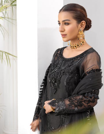 LF - 403 | Emaan Adeel Le Festa Premium Formals Vol 4 | Unstitched Embroidered Chiffon Suits