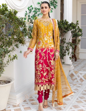 LF - 409 | Emaan Adeel Le Festa Premium Formals Vol 4 | Unstitched Embroidered Chiffon Suits