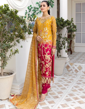 LF - 409 | Emaan Adeel Le Festa Premium Formals Vol 4 | Unstitched Embroidered Chiffon Suits