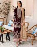 MK-304 | Emaan Adeel Makhmal Collection 2022 | Unstitched & Stitched Embroidered Valvet Suits