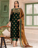 MK-305 | Emaan Adeel Makhmal Collection 2022 | Unstitched & Stitched Embroidered Valvet Suits
