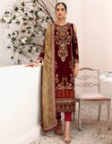 MK-308 | Emaan Adeel Makhmal Collection 2022 | Unstitched & Stitched Embroidered Valvet Suits
